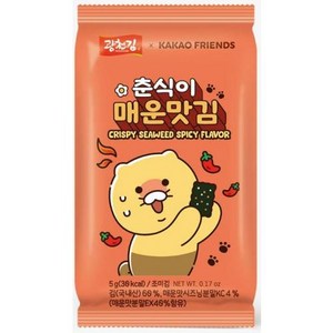 춘식이 도시락김(매운맛) 광천 10매x16ea, 5g, 16개