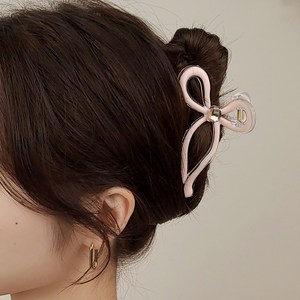 [초콜리트쥬얼리] 퓨리 스퀘어 큐빅 리본 올림머리 헤어 집게핀 6컬러