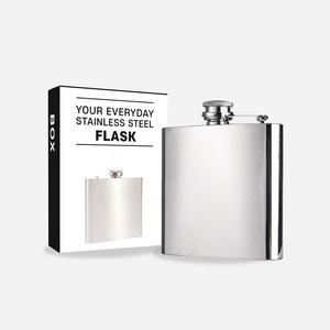 [레이저 각인] 스테인리스 힙 플라스크 포켓 위스키 술통, 6oz 180ml, 1개