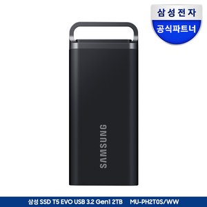 삼성전자 삼성 포터블 외장SSD T5 EVO 외장하드 공식인증 (정품), 2TB, 2TB, MU-PH2T0S/WW