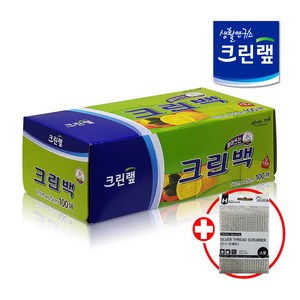 크린랩 뽑아쓰는 크린백 미니 소 17cmX25cm 100매 (증정) 은사수세미 1입, 1개