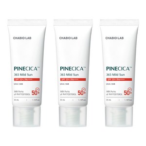 파인시카 소나무 시카 마일드 선크림 35ml 3개 SPF50+ PA++++ 차바이오랩 저자극 선크림