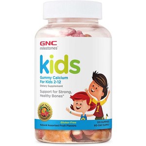 GNC 키즈 구미 칼슘 120구미 젤리 만 2 - 12세 Kids Gummy, 츄어블, 범용, 1개, 120정