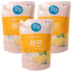 애경 순샘 기름기뽀드득 레몬 주방세제1.2L, 1.2L, 3개