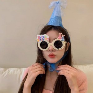 4컬러 쿠키 파티안경 생일안경 해피벌스데이 선글라스 생일파티선글라스, 버터