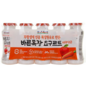 파스퇴르 바른목장 요구르트 사과당근 100ml, 20개