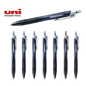 uni 제트스트림 노크 단색 볼펜 세트, 1개, 제트스트림 0.38mm 흑색6개+청1개+적1 세트