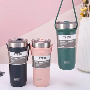 타이소 진공 스텐 핸들 스트랩 텀블러, 크림, 550ml, 1개