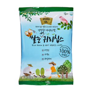 참미소 국내산 현미칩 쌀눈귀리칩스 60g 당 0% 무설탕 과자, 20개