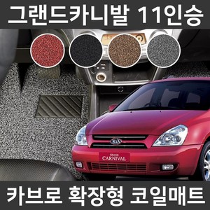 카브로 그랜드카니발 11인승(05~14) 확장형 코일매트, 레드, 03.트렁크(K554), 기아