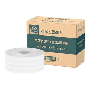 하우스클래스 업소용 천연펄프 데코 3겹 점보롤 화장지 150m, 1개, 8롤