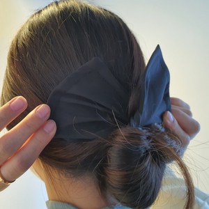 와이어 올림머리 헤어밴드 당고머리끈 블랙