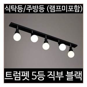 [소노조명]트럼펫 5등 직부 주방등 블랙