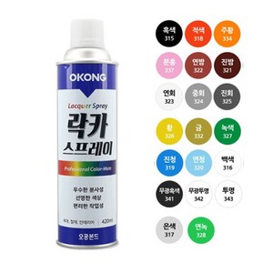 컬러락카스프레이 420ml 스프레이페인트, 무광백색, 1개