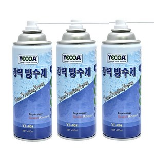 강력한 침투형 투명 고무계 방수스프레이 옥상 외벽 누수 크랙 방수제 420ml, 3개