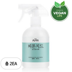 아우라 피톤치드 살균탈취제 숲속향 본품, 500ml, 2개