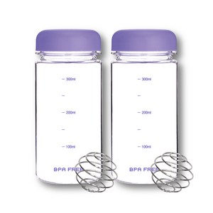 위드 쉐이커보틀 눈금물병 트라이탄 2P, 2개, 350ml, 퍼플