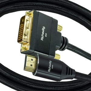 리체비티 하이퀄리티 4K HDMI to DVI 케이블 HDMI2.0 DVI-D DualLink, 1m, 1개