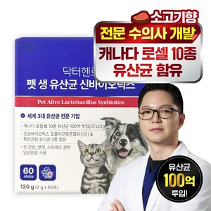 닥터헨로 펫 생 유산균 신바이오틱스 소아기능/면역력강화, 1개, 장건강/유산균, 60회분