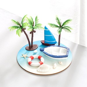 [엠디자인] DIY 여름 풍경 작품 1P 여름장식 여름 소품 비치 야자수모형 장식 여름 미니어처 바다 장식 피규어 모음 인테리어 소품, 여름 닻과 배 키