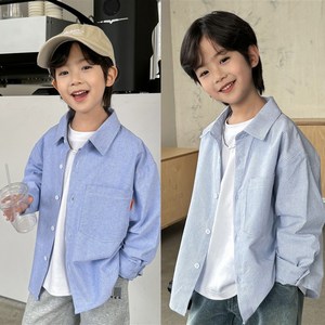 키즈목마 kid's horse 2024 가을 남아 남방 주니어 블루남방 가을옷 남아셔츠 398