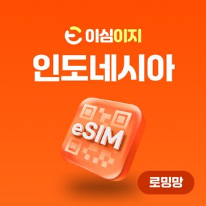 이심이지 인도네시아 eSIM 이심 e심 무료통화 발리 자카르타 데이터 무제한, 3일, 매일 2GB, 1개