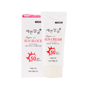 예쁜얼굴 선크림 선블록SPF50 사계절용 자외선차단 PA+++, 1개, 50ml