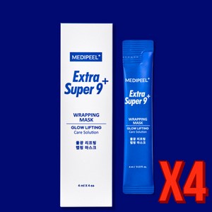 [J&D]다이소 품절대란템- 메디필 엑스트라 슈퍼9 물광 리프팅 랩핑 마스크 팩, 4개, 4개입