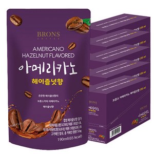 브론스 아메리카노 헤이즐넛향 190mlx50팩 유통기한2025.03.06, 190ml, 50개