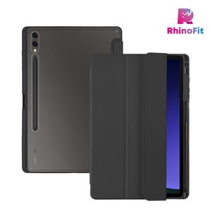 라이노핏 (갤럭시탭 S9+ / S10+ 공용) 클리어쉴드 북커버 케이스, 블랙, 1개