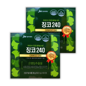 JW중외 징코240 60정(2개월분 600mg) 은행엽+아연+비타민B E, 60정, 2박스