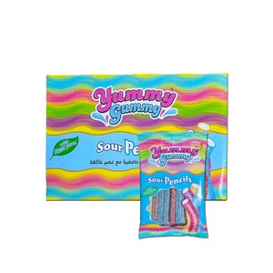 yummy gummy 사우어 펜슬 모양 젤리, 12개, 80g