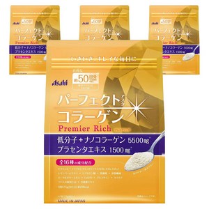 Asahi 퍼펙트 아스타 콜라겐 5500mg 프리미어 리치 파우더, 378g, 4개