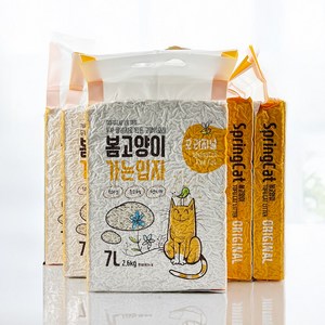 봄고양이 두부모래 가는입자 2.8kg (1box)(압축포장) 오리지널 녹차, 녹차향, 6개, 녹차향