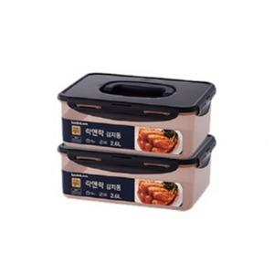 락앤락 플라스틱 직사각 원핸들 김치통 HPL890WN, 2.6L, 2개