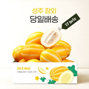 [산지직송] 17bix 당도선별 성주 참외, 1박스, 로얄과 1kg (3-4과)