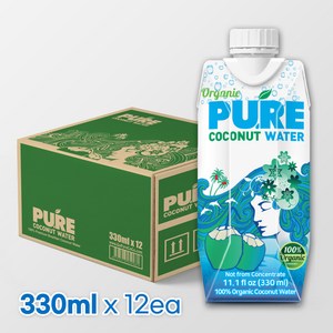 유기농 퓨어 코코넛 워터, 12개, 330ml