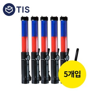 [TIS] LED 신호봉 교통통제 투톤 경광봉 320mm, 5개, 투톤(적&청)