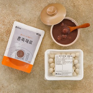 단팥죽 [ 국산 팥물 2봉+새알심 1팩 만들기세트 ] 아침 영양 동지 팥죽, 670g, 1개