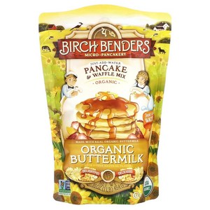 버치벤더스 프로틴 버터밀크 팬케이크믹스 와플믹스 USDA BirchBenders 454g, 1개