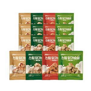 허닭 스팀 닭가슴살 4종 100g 혼합, 16개