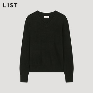 [리스트(LIST)] 울 혼방 브이넥 니트_TSKPOO82690_BK