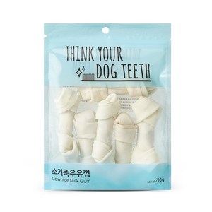 ThinkYouDogTeeth 반려견 우유껌 6개입, 소가죽, 210g, 1개