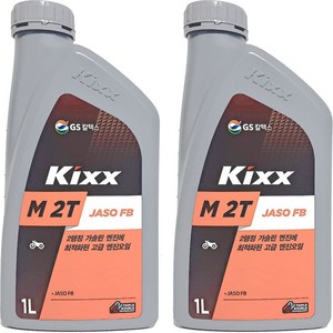 2행정 엔진오일 GS칼텍스 KIXX 1L(1000ml), 2개, Kixx M 2T JASO FB