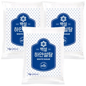 백설 하얀설탕, 1kg, 3개