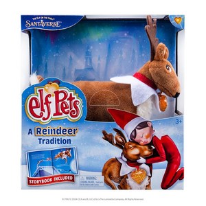 The Elf on the Shelf Pets: A Reindee Tadition - 아름답게 일러스트레이션된 하드바운드 스토리북 포옹할 수 있는 엘프 애완동물 순록 봉제, The Elf on the Shelf Pets: A R, 1개