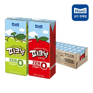 매일유업 피크닉 제로 200ml 사과12개 청포도12개, 24개