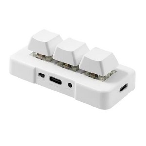 한손키보드 MK321BT 기계식 블루 스위치가 있는 3 키 미니 맞춤형 USB + BT 듀얼 모드 오피스 게임 멀티미디어, [01] 블루 스위치, 없음, 없음, 1.WHITE