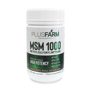 플러스팜 MSM 캡슐 천연 식이유황 엠에스엠 소나무추출 고함량 1000 mg 120정 (1-6개), 120정 x 4개, 4개