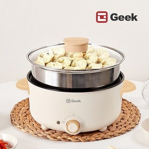 GEEK 대용량 3L 전기 멀티쿠커 2단 멀티 찜기 만능 쿠커 그릴 냄비